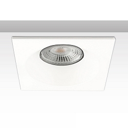 recessed mounting frame for GU10 / MR16, set back, IP54, angular, 8.5 x 8.5cm, with glass lens, excl. lamps, white