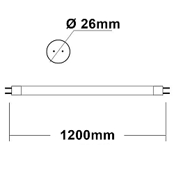 T8 LED R�hre NANO+, 120cm, IP20, 100-260V AC, G13, 18W 6000K 2600lm 300�, nicht dimmbar, matt