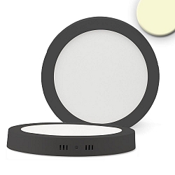 LED ceiling luminaire, IP20, round, � 30cm, 24W 3000K 1850lm, dimmable, black