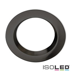 Round aluminium cover for recessed spot Sys-90, set back, black