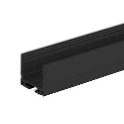 LED Aufbauprofil SURF16, Aluminium, 200cm, Schwarz RAL 9005