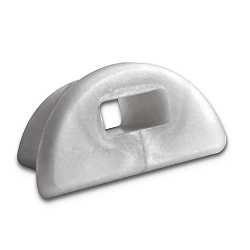 Zubeh�r f�r Profil SURF12 HIDDEN / K�hlstreifen (ISO-112433) - Endkappe (1 Stk.), SIL EC70, grau, mit Kabeldurchf�hrung