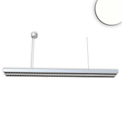 LED Office hanging lamp GRID Up+Down, UGR<6, stackable, 1-10V dimmable, matt silver, 30+30W 4000K 6500lm