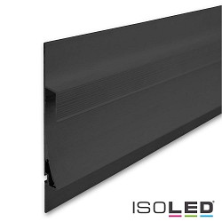 LED drywall lighting profile SINGLE CURVE, indirect lightbeam, for 1 LED-Strip, aluminium, 200cm, black anodized RAL 9005