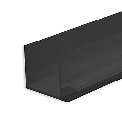 LED Trockenbauprofil SHATTENFUGE 8, zum Aufsetzen auf Rigips-Platten, Aluminium eloxiert, 200cm, Schwarz eloxiert RAL 9005
