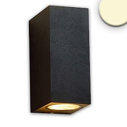 Au�enwandleuchte Up&Down, IP54, eckig, 2x GU10, exkl. Leuchtmittel, Aluminium, sandschwarz