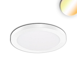 LED Aufbau-/Einbauleuchte Slim Flex, IP44, 6W, ColorSwitch 3000|3500|4000K 510lm 120�, Deckenausschnitt variabel, Wei�