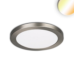 LED Leuchte SLIM FLEX, IP44, 6W, ColorSwitch 3000|3500|4000K 510lm 120�, Deckenausschnitt variabel, Nickel geb�rstet