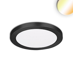 LED Aufbau-/Einbauleuchte Slim Flex, IP44, 6W, ColorSwitch 3000|3500|4000K 510lm 120�, Deckenausschnitt variabel, Schwarz