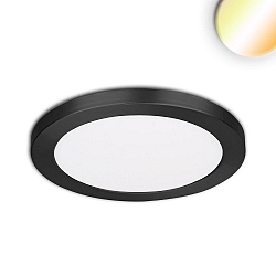 LED Aufbau-/Einbauleuchte Slim Flex, IP44, 12W, ColorSwitch 3000|3500|4000K 1020lm 120�, Deckenausschnitt variabel, Schwarz