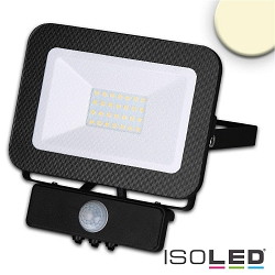 Outdoor LED floodlight with PIR motion sensor, IP65, rotatable and swivelling, black, 30W 3000K 2700lm 120