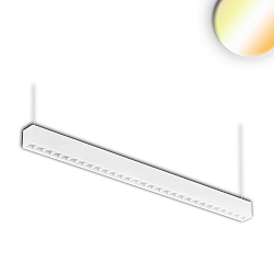 LED Aufbau/H�ngeleuchte Linear Raster 40W, anreihbar, 120.4cm, ColorSwitch 3000|3500|4000K, 4800lm 100�, Wei�