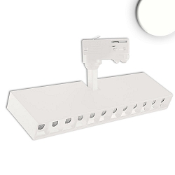 LED 3-Phasen Raster-Schienenstrahler, IP20, eckig / 32.15cm, 12-fach Reflektor-Optik, UGR<19, CRi>90, schaltbar, kardanisch