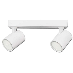 Wand- und Deckenleuchte GU10 Dual, 2-flammig, IP20, schwenkbar, exkl. Leuchtmittel, Aluminium, Wei� matt