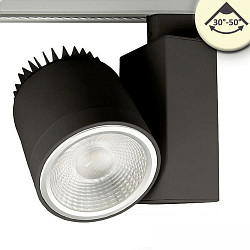 LED 3-Phasen Schienenstrahler, fokussierbar 30�-50�, 35W, CRi >92, drehbar, 3500K 4200lm, Schwarz matt