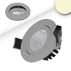 Recessed outdoor LED spot CRI >90, IP65, 8cm, 8W 3000K 650lm 36�, swivelling, dimmable, silver