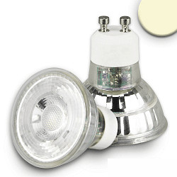 LED spot, prismatic, CRi >90, GU10, 5W 3000K 380lm 795cd 45�, chrome / clear structured cover
