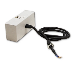 Ceiling canopy, angular, 12 x 5.3cm, incl. 150cm fabric coated cable (2 poles) + counter screwing, white