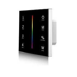Sys-Pro RGB+W 4 Zonen Einbau-Touch-Fernbedienung + DMX Output, 230V, Schwarz