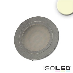LED furniture recessed spotlight MiniAMP, IP40, Ø 6.5cm, dimmable, brushed nickel / satined
