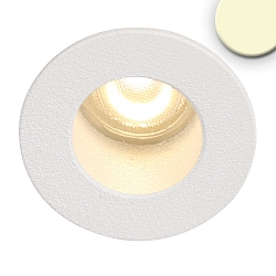 Recessed LED luminaire MiniAMP, set back, IP42, � 2.2cm, 24V DC, dimmable, 1W 3000K 60lm 60�, white