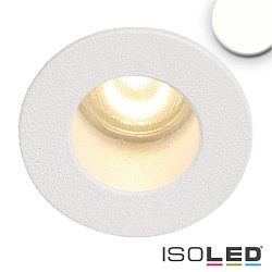 Recessed LED luminaire MiniAMP, set back, IP42,  2.2cm, 24V DC, dimmable, 1W 4000K 60lm 60, white