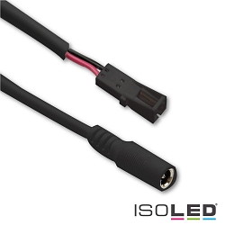 Round plug adapter female to MiniAmp female, IP20, 2 poles, max. 3A, 10cm, black