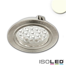 LED furniture recessed spotlight MiniAMP with lens, 24V DC, IP44, Ø 6.5cm, 4W 3000K 250lm 60°, CRI>90, fixed, dimmable