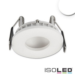 Recessed LED luminaire LUNA MiniAMP, indirect lightbeam, Ø 7.5cm, 24V DC, dimmable, aluminium, white