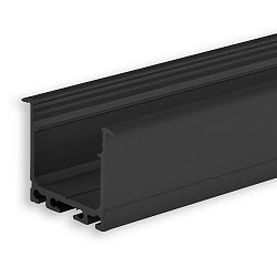 LED Einbau-/ Aufbauprofil DIVE24, Aluminium, 200cm, Schwarz RAL 9005