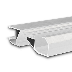 LED skirting board profile HIDE BOTTOM, for 2 LED strips, direct/ indirect, powder coated aluminium, IP20, black RAL 9005