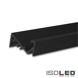 LED surface mount profile FURNIT6 S for furniture mounting, 42 tilted, aluminium, 200cm, black RAL 9005