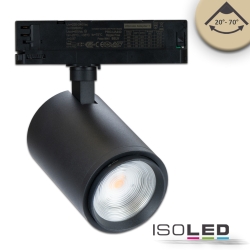 LED 3-Phasen Schienenstrahler FRUIT, fokussierbar, 34W 3000K 2750lm 20-70, Schwarz matt