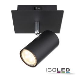 wall luminaire rotatable, with switch, tiltable GU10 IP20, black dimmable