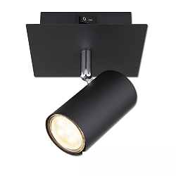 Spot-Wandleuchte mit Schalter, GU10 (exkl.), drehbar, schwenkbar, Schwarz