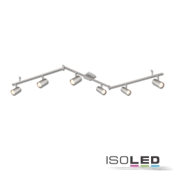 spotlight bar 6 flames, swivelling, rotatable, with jointed arm GU10 IP20, nickel dimmable