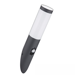 Au�enwandleuchte, IP44, Fackelform, 1x E27 (exkl.), Anthrazit / Abdeckung satiniert, mit PIR-Sensor