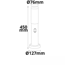 bollard lamp 450 SENSOR cylindrical, with sensor, switchable E27 IP44, stainless steel 
