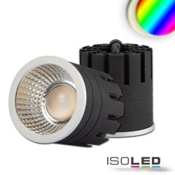 LED Spot HCL SUNSET, IP52, GU10-Retrofit, 24V DC, 8W RGB+3000K 490lm 60°, dimmbar, 5-polig, Silber