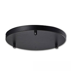 Deckenbaldachin RUND, IP20, Stahl, schwarz, 3-fach Abh�ngung, � 30cm / H 2.5cm