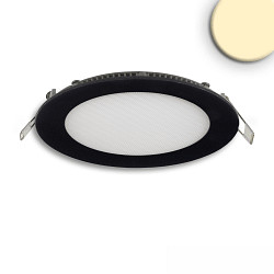 LED Downlight, rund, 12W, CRI90, IP42, ultraflach, blendungsreduziert, dimmbar, 3000K, schwarz