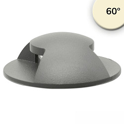 LED Bodeneinbaustrahler 2SIDE, IP67, rund, � 6cm, 2-fach, 12-24V (exkl. BG), 3W 3000K 50lm 2x60�, schwarz