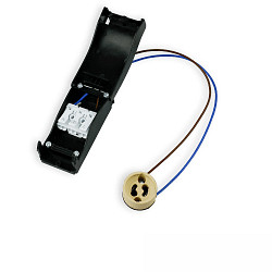 GU10 Fassung mit Anschlussbox 2x3-polig, 0,5-2,5mm�, max. 450V/16A (max. 7200W)