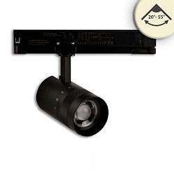 3-phase spot 12W - 20�-55� (DALI) rigid, DALI controllable, focusable IP20, black dimmable