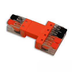 Durchgang Steckverbinder 2-polig Input, 2x2-polig Output, 0,5-2,5mm�, max. 250V/10A