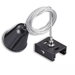 Zubeh�r f�r 3-Phasen Schiene (DALI) - Seilabh�ngung mit Gegenst�ck inkl. Baldachin & Stahlseil, 1 Stk., schwarz
