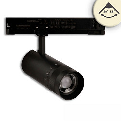 3-phase spot 24W - 20�-55� DIM swivelling, 2-pole, focusable IP20, black dimmable