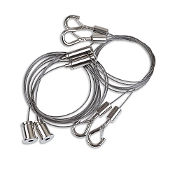 accessories wire suspension Y-TYPE 150CM set of 2, with carabiner, silver 150cm