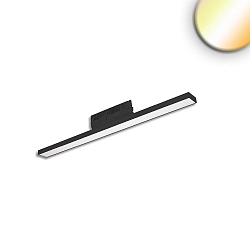 3-Phasen LED Linearleuchte prismatisch, 60cm, 32W, schwarz, 3000/3500/4000K (CCT Switch), CRI90, dimmbar