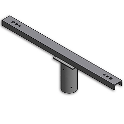 Traverse mit Zopfma� 8,9/10,8cm f�r 2 Fluter, grau